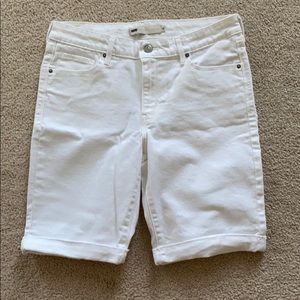 Women's White Bermuda Shorts